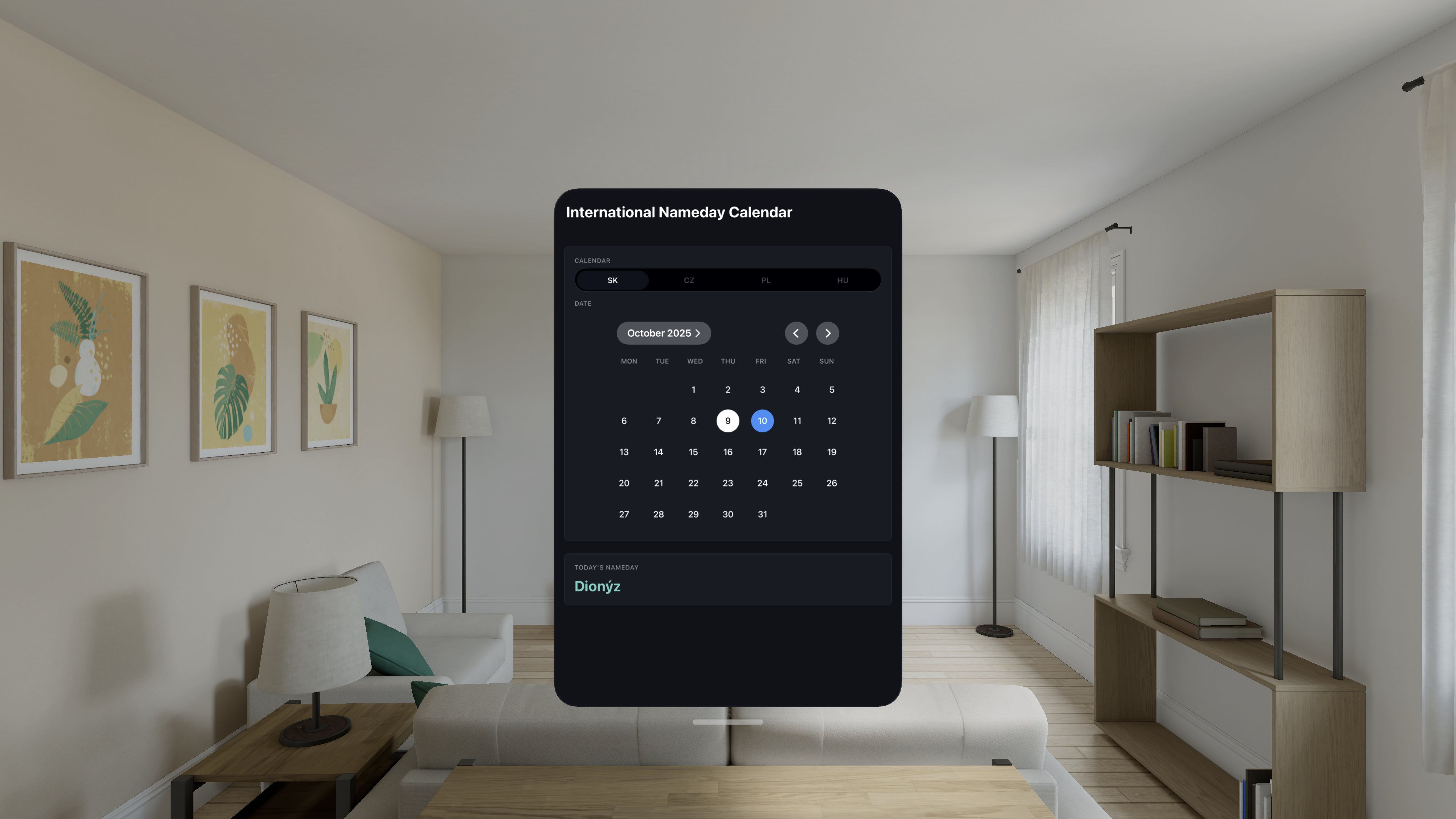 Vision Pro screenshot — large view